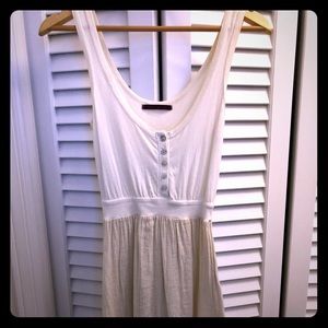 Velvet summer cream sleeveless tunic dress